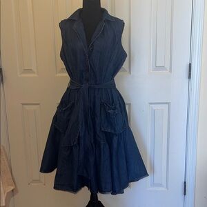Elegant Blue Denim Dress (L/XL)